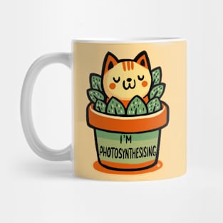 I’m photosynthesising- cat in flower pot Mug